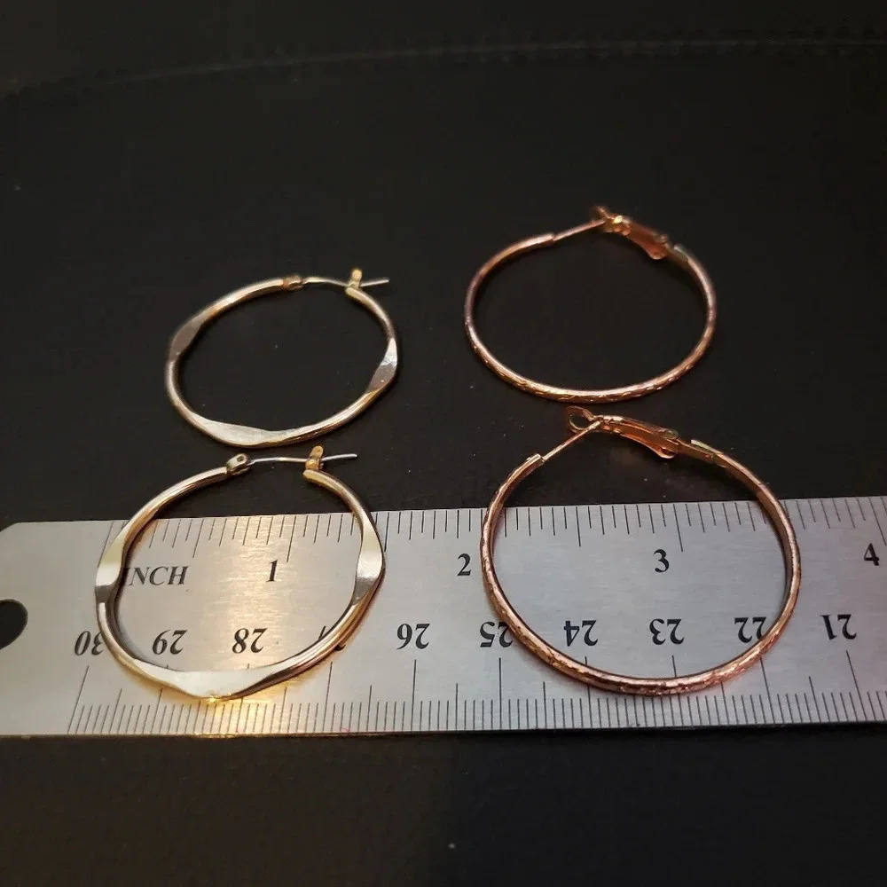 *EARRINGS, hoops, lot  of 2 - Picture 3 of 3